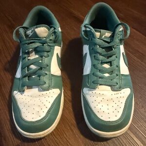 Nike Dunks Green and White Sneakers